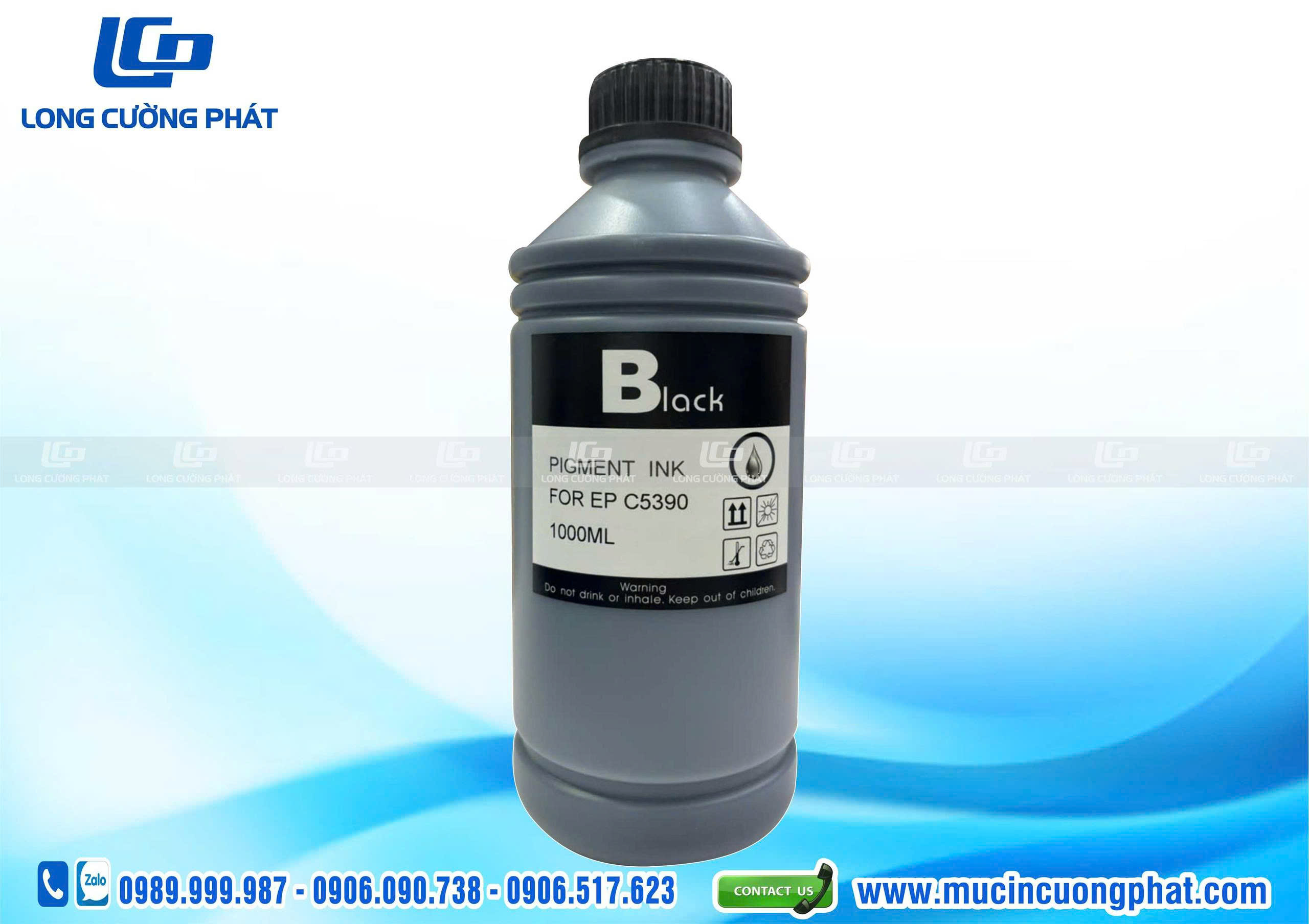 Mực Pigment Premium 1000ml màu Đen - chuyên dụng cho Epson C5390, C5890, S887, S887F