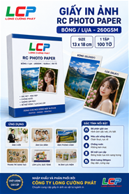 Giấy in ảnh cao cấp RC Photopaper Lụa khổ 13 X 18cm,định lượng 260gsm