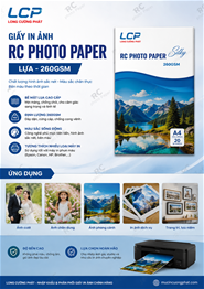 Giấy in ảnh cao cấp RC Photo paper Lụa khổ A6 (102 x 152mm) 260gsm