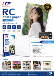 Giấy in ảnh cao cấp RC photo paper bóng khổ A4, định lượng 260gsm